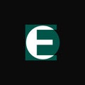 E bold letter mark logo vector illustration. White and green Concept design. Royalty Free Stock Photo