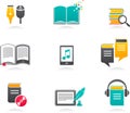 E-book, audiobook and literature icons - 1