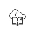 E-book cloud line icon Royalty Free Stock Photo