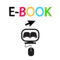 E-BOOK Icon Vector Logo Design Royalty Free Stock Photo