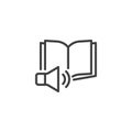 E-book listening line icon Royalty Free Stock Photo