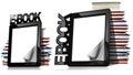 E-book Reader with Books Royalty Free Stock Photo