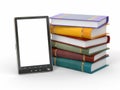 E-book reader. Books and tablet pc