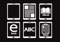 E-book reader and e-reader icons set Royalty Free Stock Photo