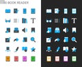 E-book reader icons light and dark theme