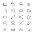 E-book reader thin icons