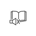 E-book sound mute line icon