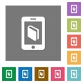 E-book square flat icons Royalty Free Stock Photo