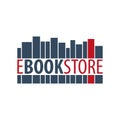 E Book Store Logo. Education and book emblem. Vector illustration. Royalty Free Stock Photo