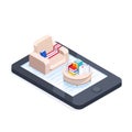 E-books isometric concept.