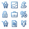 E-business icons, blue contour