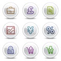 E-business web colour icons, white circle buttons Royalty Free Stock Photo