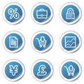 E-business web icons, blue sticker series Royalty Free Stock Photo