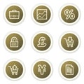E-business web icons, brown circle buttons series Royalty Free Stock Photo