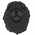 Chow chow dog face cartoon vector