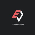 `E` and `C` consist of an arrow-like logo, vector graphics Royalty Free Stock Photo