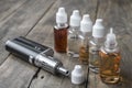 E-cigarettes with different re-fill bottles