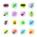 E-cigarettes icons set Royalty Free Stock Photo