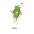 E.coli bacteria Cartoon design concept listening music