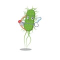 E.coli bacteria in cupid cartoon character with arrow and wings