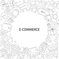 E-commerce background from line icon