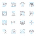 E-commerce business linear icons set. Online, Buying, Selling, Commerce, Retail, Marketplace, Digital line vector and Royalty Free Stock Photo
