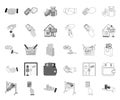 E-commerce and business mono,outline icons in set collection for design. Buying and selling vector symbol stock web Royalty Free Stock Photo