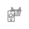 E-commerce, checkout line icon