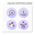 E-commerce color icons set