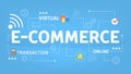 E-commerce concept. Idea of online money and electronic transcation Royalty Free Stock Photo