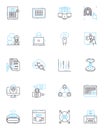 E-commerce currency linear icons set. Bitcoin, Cryptocurrency, Payment, Transaction, Digital, Wallet, Blockchain line