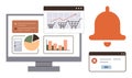 E-commerce Dashboard with Analytics and Notification Alert Concept Royalty Free Stock Photo