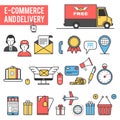 E-commerce, delivery icon set