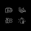 E commerce departments white linear icons set for dark theme Royalty Free Stock Photo