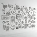E-commerce Digital Business Strategy Doodles Royalty Free Stock Photo