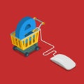 E-commerce electronic online sale business flat isometric vector