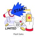 E-commerce. Flash sale. Marketing compaign, special limited offer, Royalty Free Stock Photo