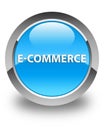 E-commerce glossy cyan blue round button Royalty Free Stock Photo