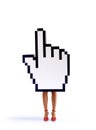 E-commerce hand cursor with female legs