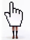 E-commerce hand cursor with male legs