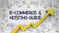 E-Commerce And Hosting Guide Drawn on White Brickwall. 3d.