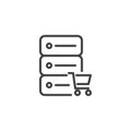 E-commerce hosting line icon
