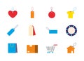 E-commerce icons element set. Shopping. Online shopping thin line icons vector Illustration Royalty Free Stock Photo