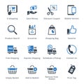 E-commerce Icons Set 4 - Blue Series Royalty Free Stock Photo