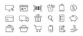 E-commerce icons set. Outline business icons. Online marketing pictogram. E commerce symbol. Web shopping sign. Outline business Royalty Free Stock Photo