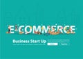 E-commerce idea concept, Vector people selling products online