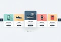 E-commerce interface featuring five product cards against a light Royalty Free Stock Photo