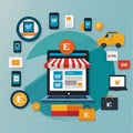 e - commerce and internet shopping concepte concept Royalty Free Stock Photo