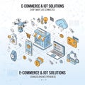E-commerce and IoT Solutions Isometric Illustration Royalty Free Stock Photo