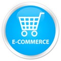 E-commerce premium cyan blue round button Royalty Free Stock Photo